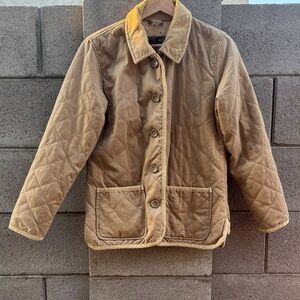Eddie Bauer Quilted Chore Tan Button-Up Jacket small